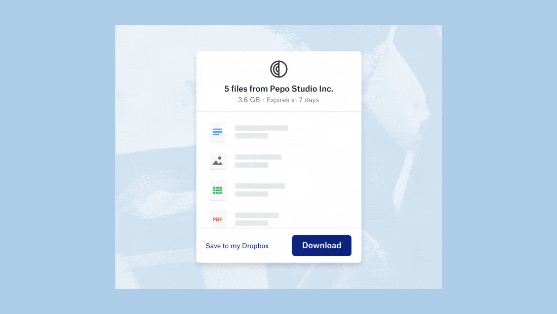 Customizing Dropbox Transfer