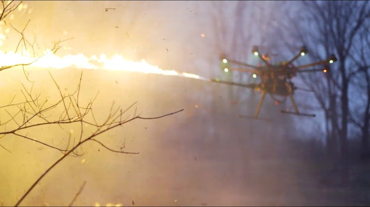 Throwflame drone