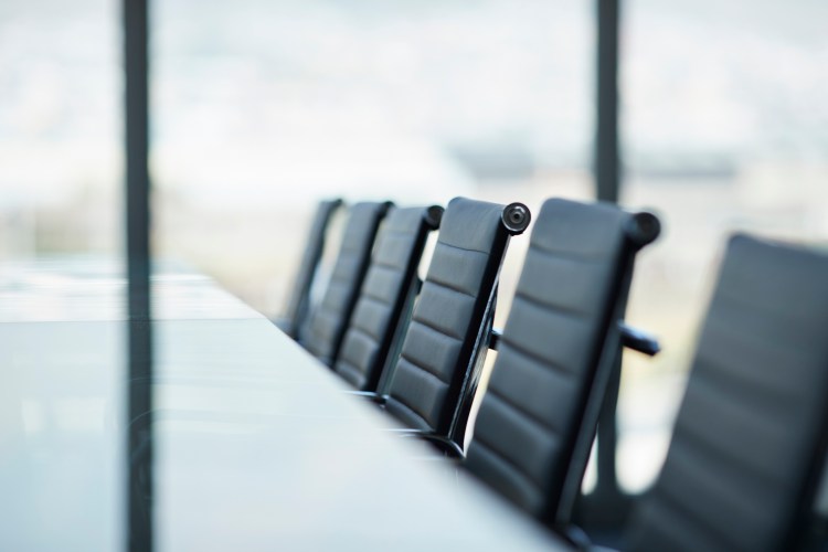 Still-life of chairs in big stylish conferenceroom