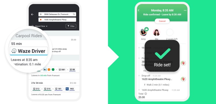 Moovit & Waze Carpool