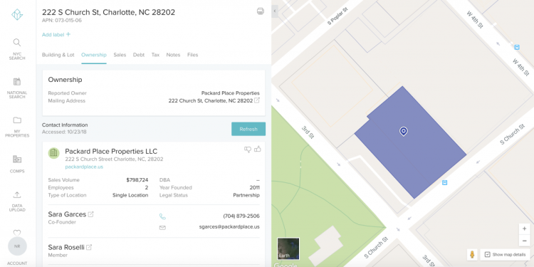 Reonomy's commercial real estate platform