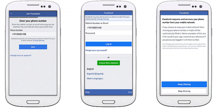 Facebook login