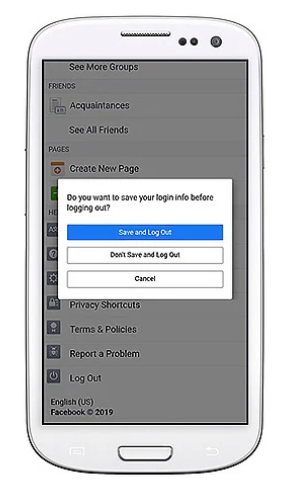 Facebook updated logout