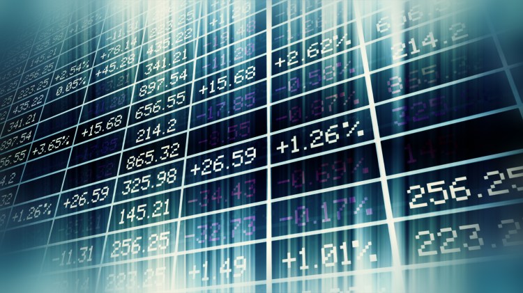 screen of stock data numbers