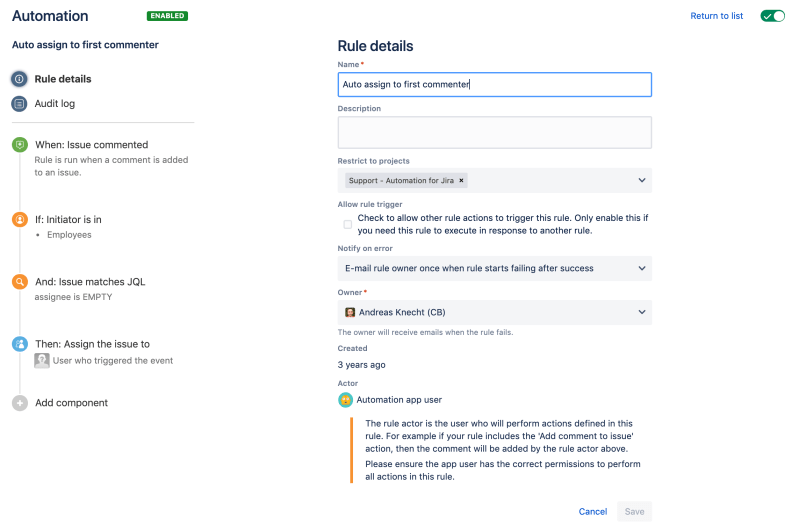 Atlassian Jira Cloud Automation